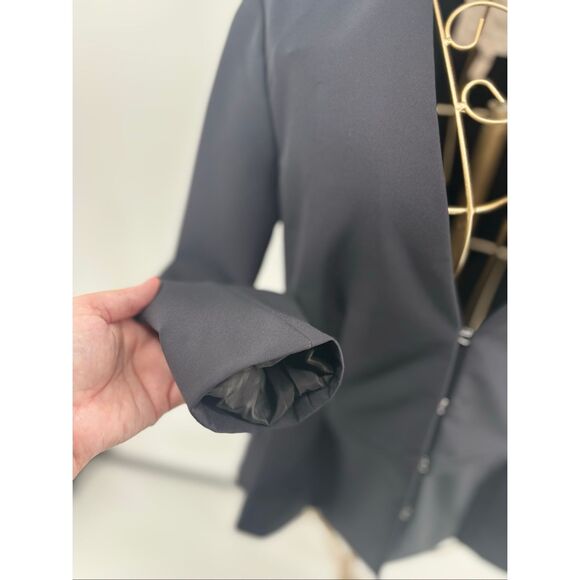 REBECCA TAYLOR Black Peplum Jacket Hook Eye Closure Blazer Women’s Size 6 - Picture 9 of 13